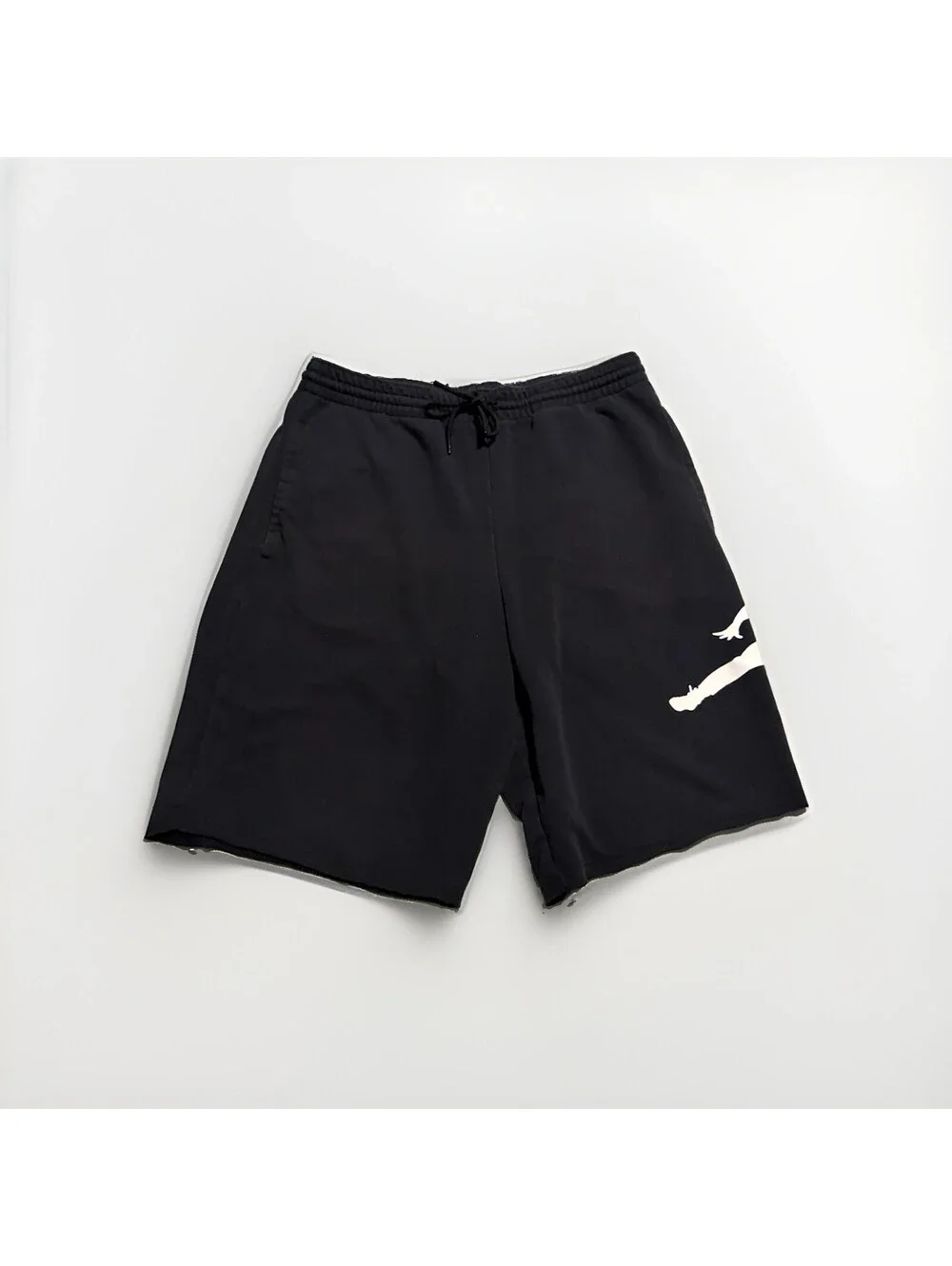 Jordan Jumpman Fleece Shorts Men’s L Black White Oversized Logo Drawstring